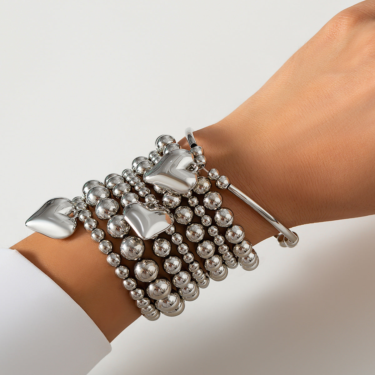 French Beaded Love Simple Imitation Pearl Bracelets