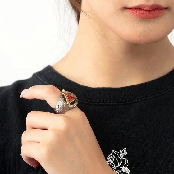 Men's Fashion Trendy Unique Domineering Open Two-dimensional Animation Points Gold Rings
