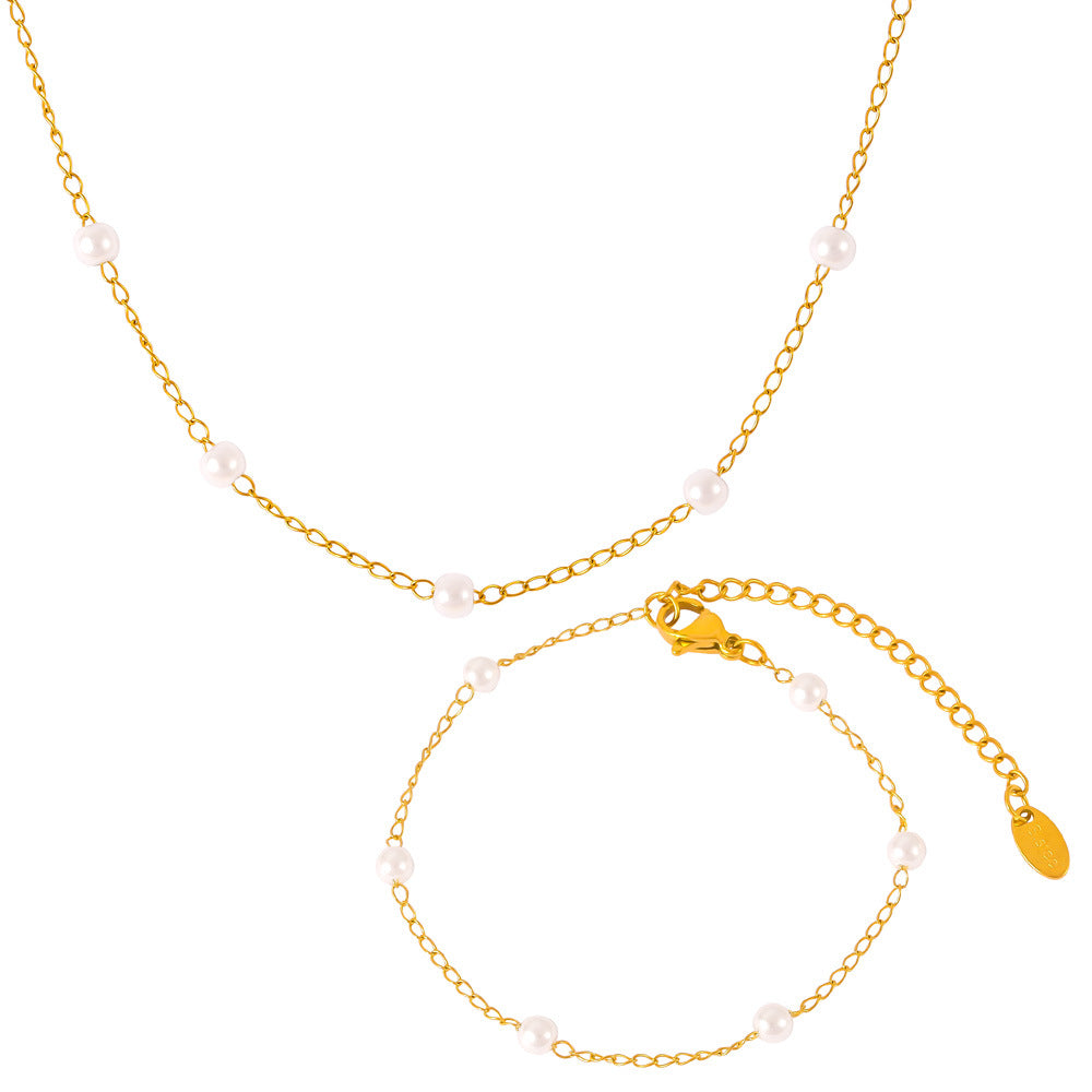 Style Elegant Niche Minimalist Gentle Shell Pearls Jewelry Set