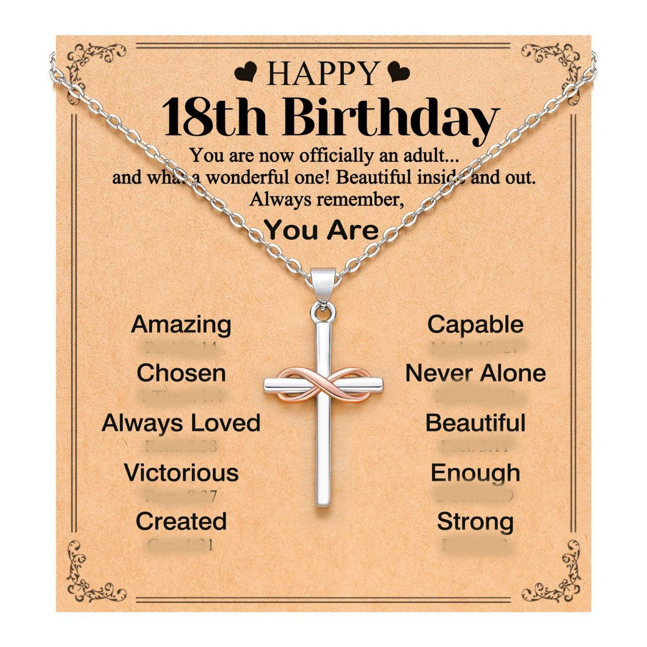 Women's Wireless Symbol Stainless Steel Rose Gold Blessing Necklace