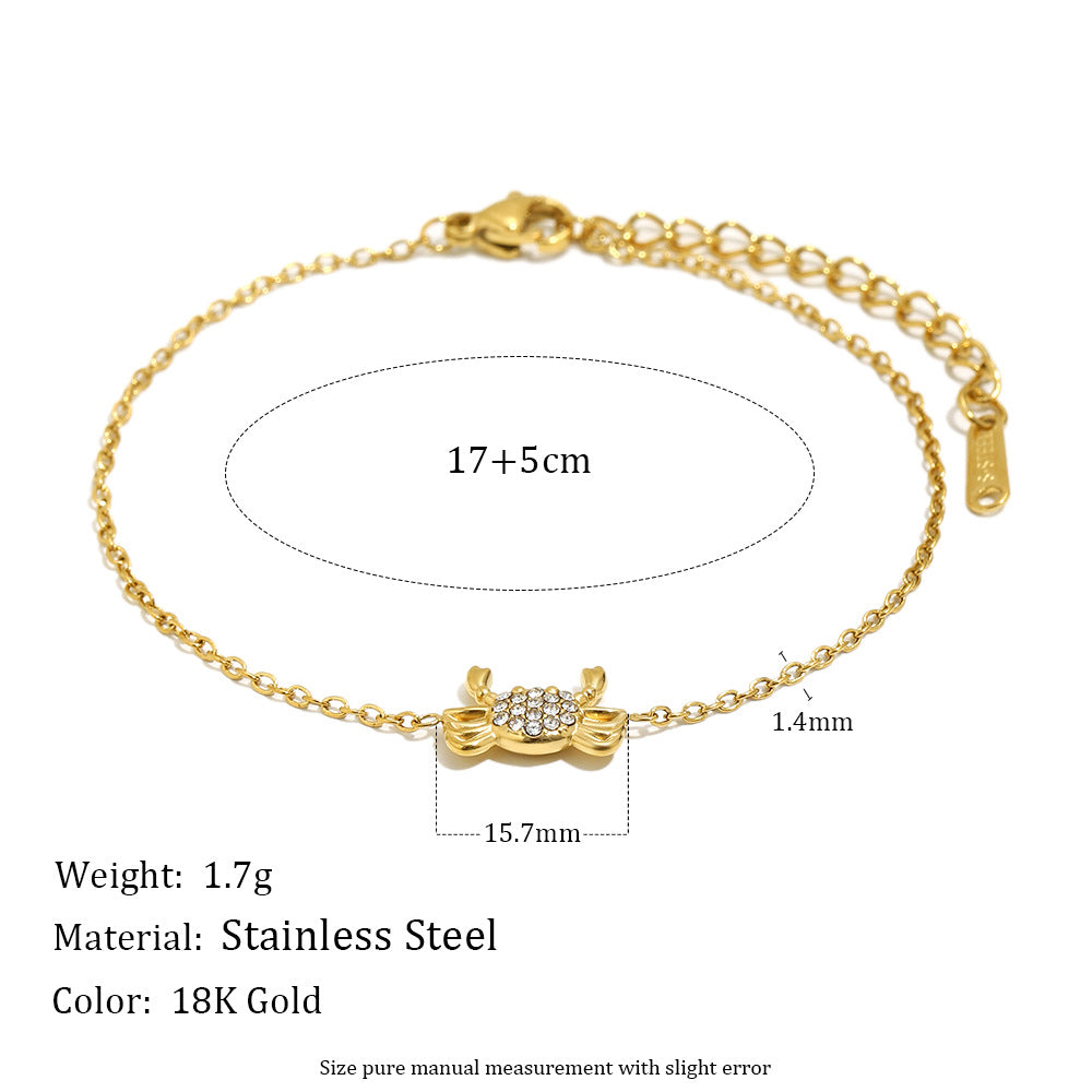 Fashion Simple Hand Stainless Steel Gold Plated Spot Drill Marine Bracelets