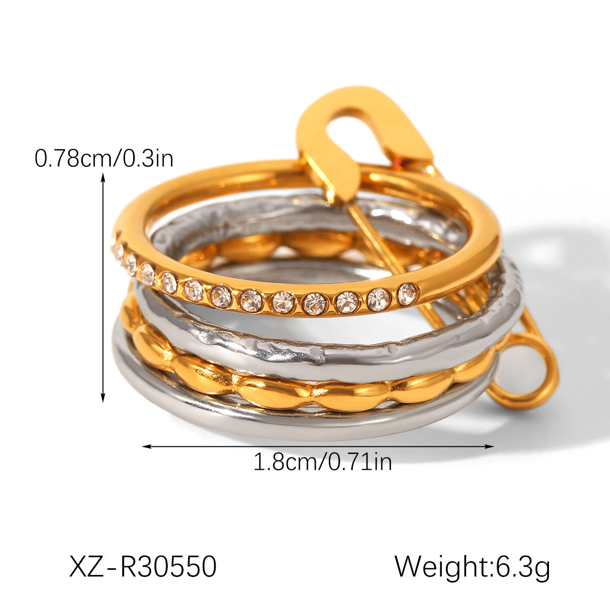 Twin Simple Titanium Steel No Fading Light Luxury High-grade Stainless Ring