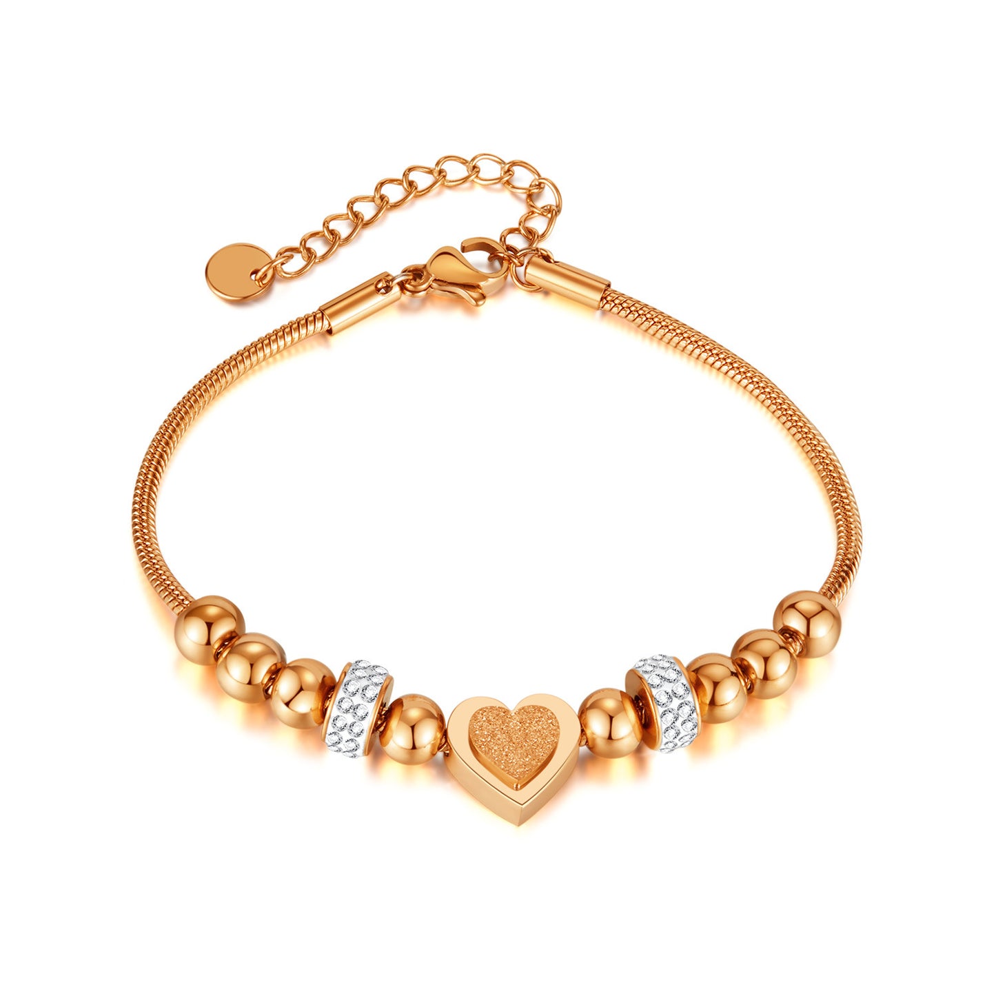 Women's High-grade Love Frosted Fashion Simple Stainless Bracelet