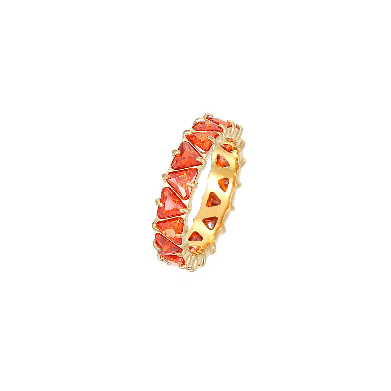 Gang Drill Color Zircon Female Diamond Heart-shaped Rings