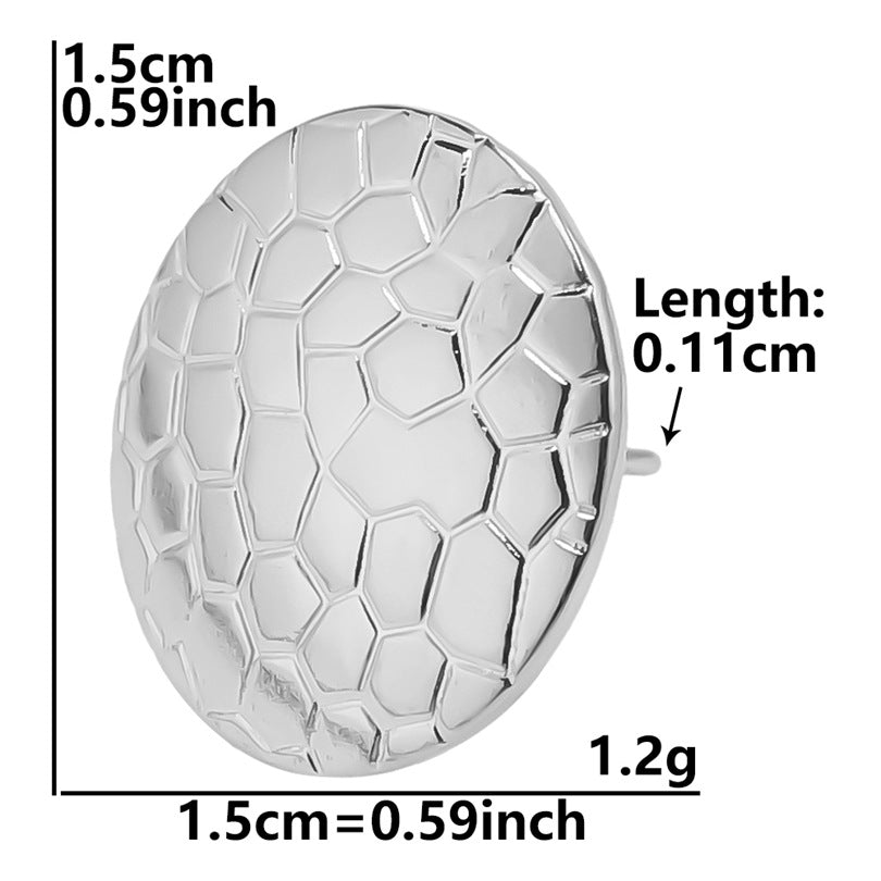 Stainless Steel Geometric Titanium Piercing Ear Clip Earrings