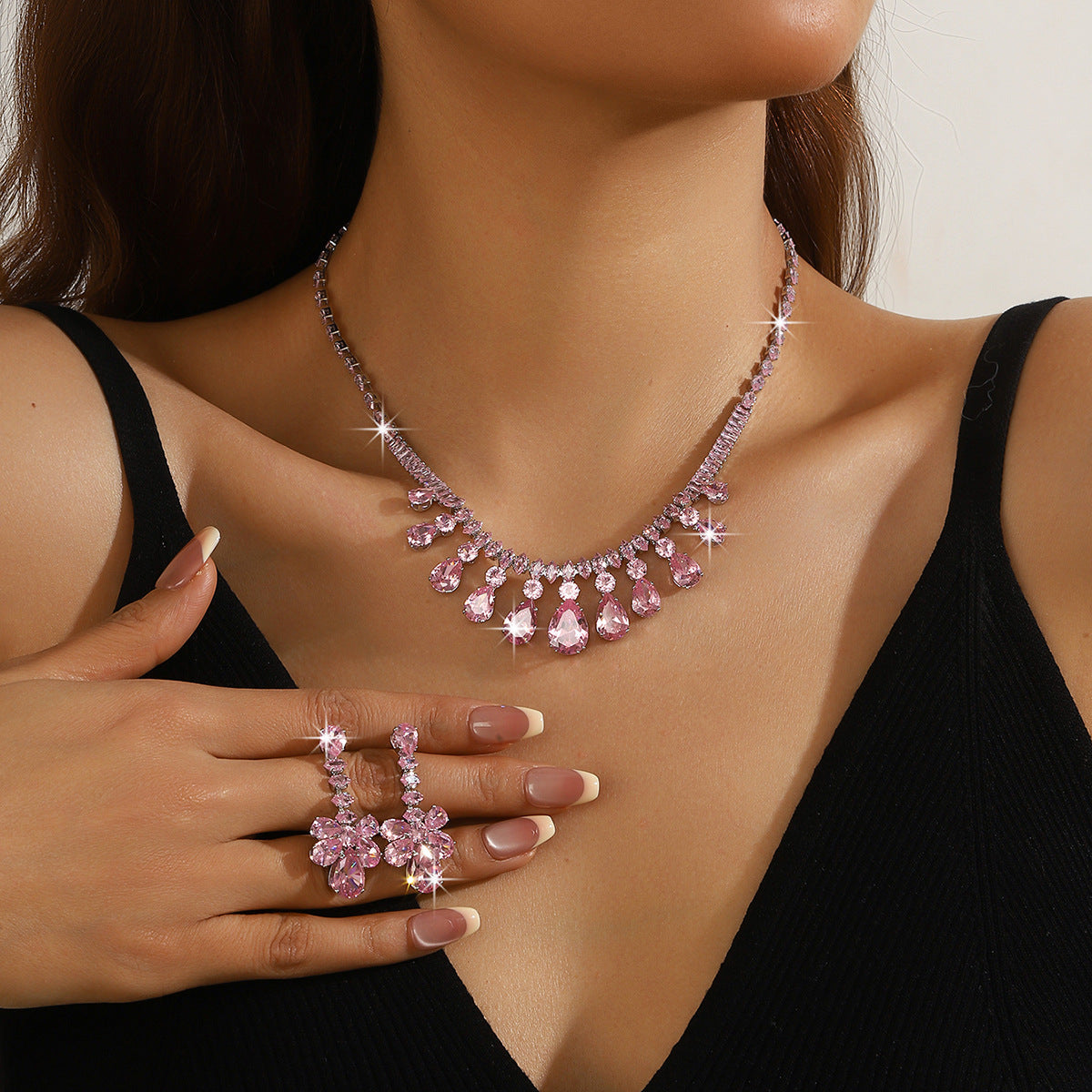 Luxury Light Elegant Zircon Bridal Classic Necklaces