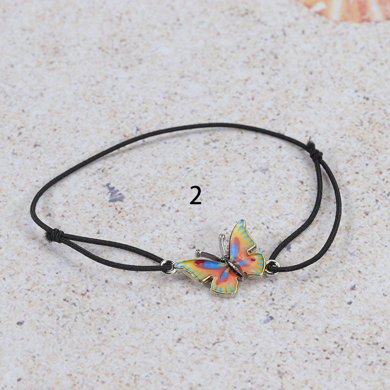 Colorful Butterfly Adjustable Filament Carrying Strap Bracelet