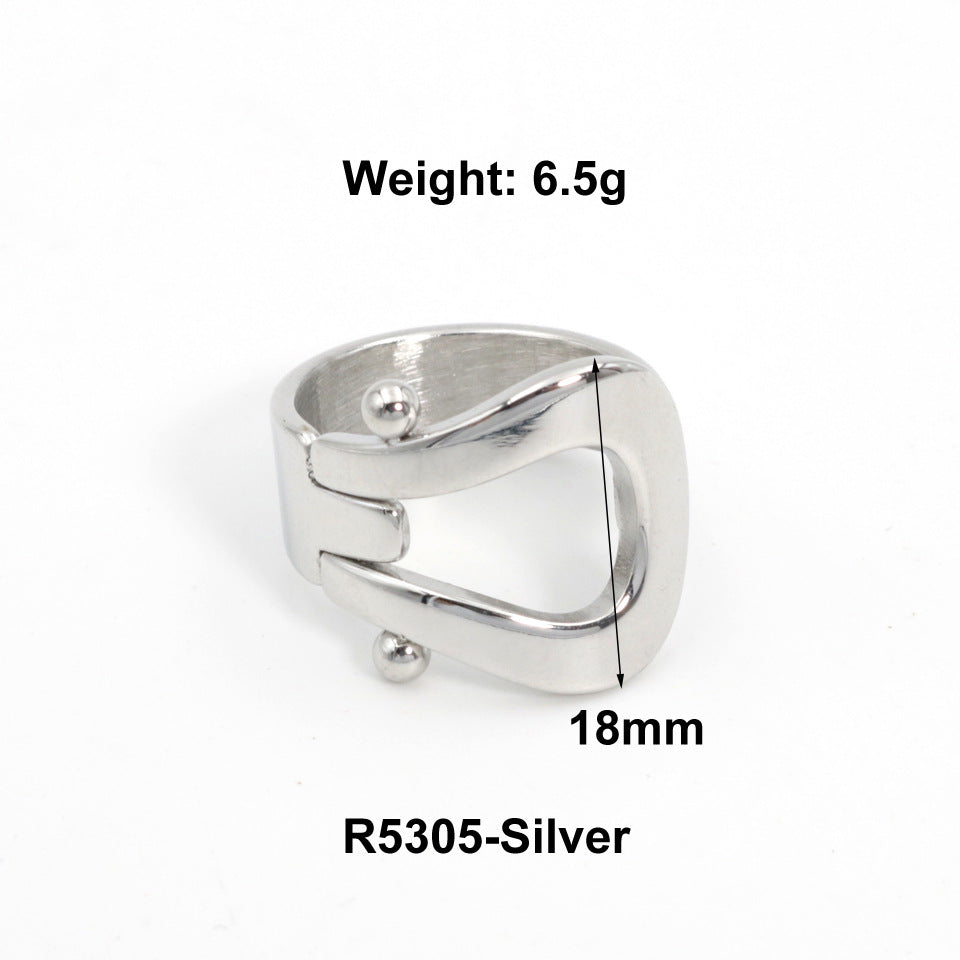 Female Titanium Steel Gold Index Finger Rings