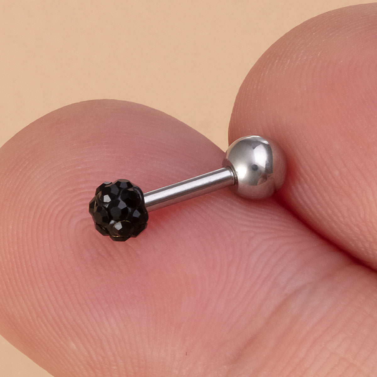 Full Diamond Color Ear Bone Piercing Ball Stud Earrings