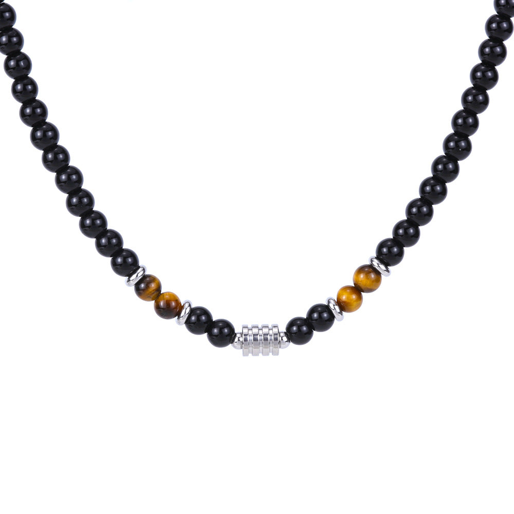 Men's Titanium Steel No Fading Beaded Foreign Necklaces