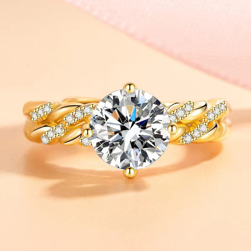 Broadcast Fashion Luxury Female Eight Hearts Arrows Ring