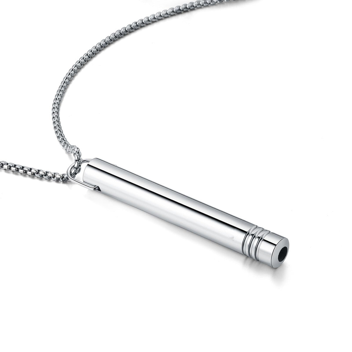 Steel Whistle Meditation Breathing Decompression Anxiety Necklaces