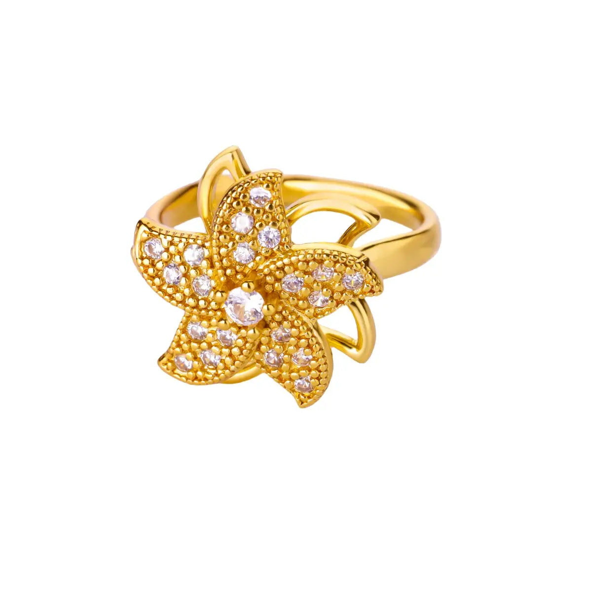 Women's Simple Rotatable Sunflower Decompression Open Rings