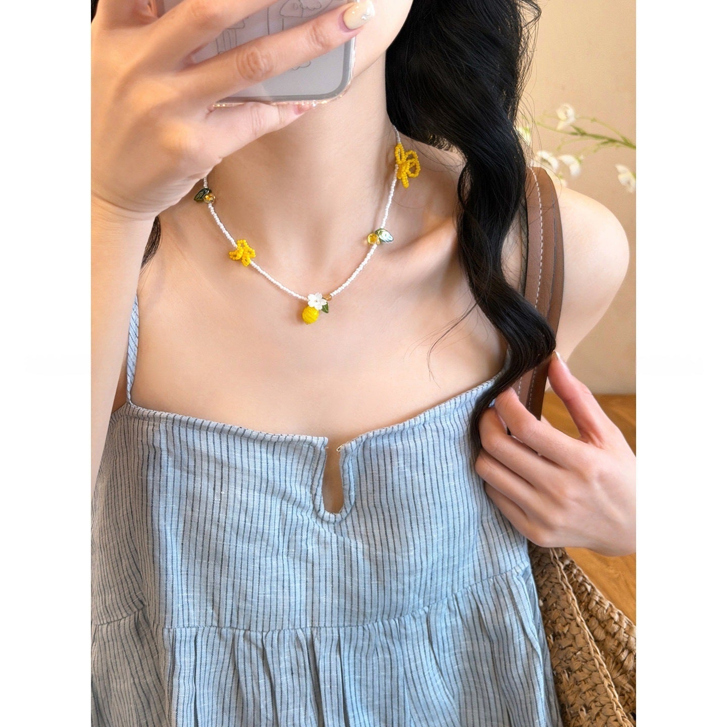 Women's Lemon Flower For Design High-grade Clavicle Chain Necklaces