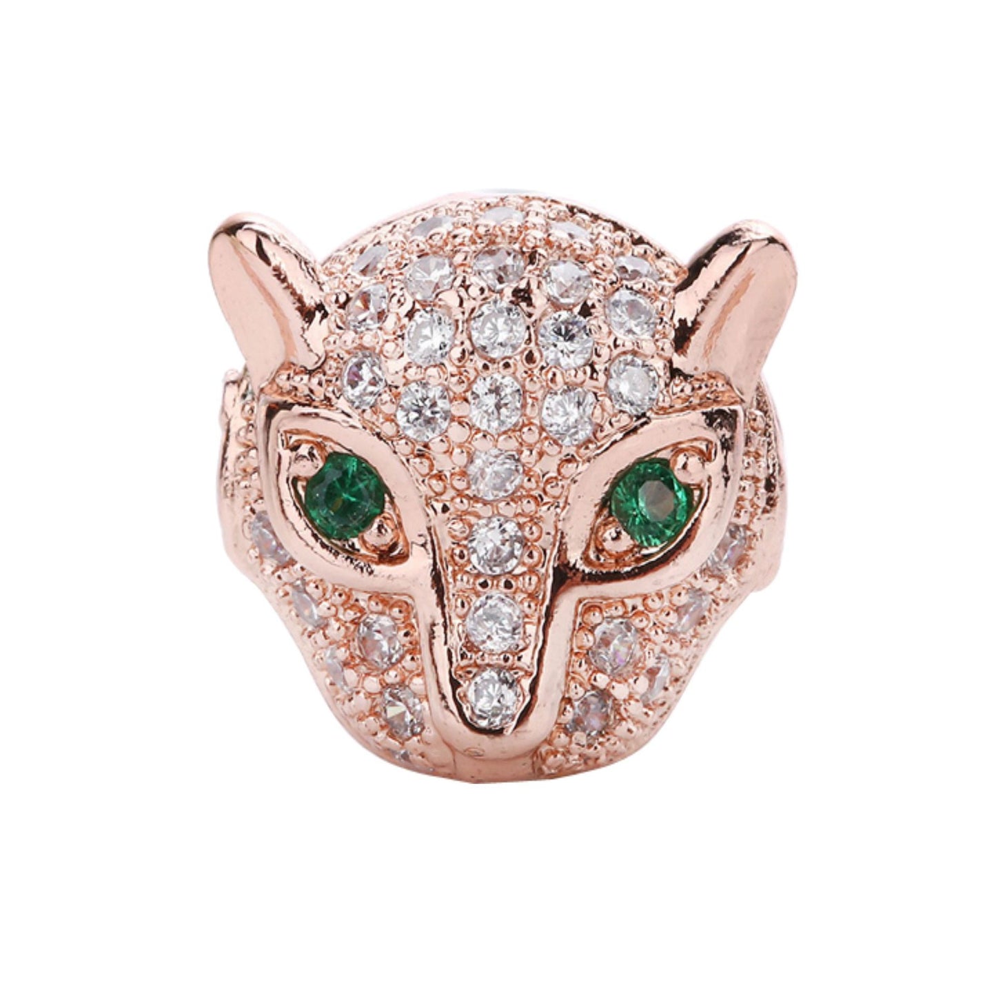 Source Copper Zircon Style Leopard Head Woven Bracelets