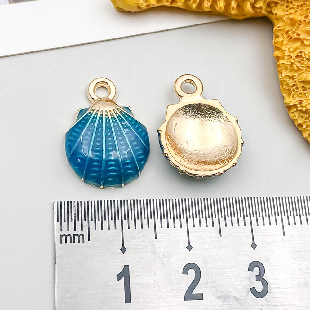 Colorful Oil Alloy Simulation Marine Conch Pendants