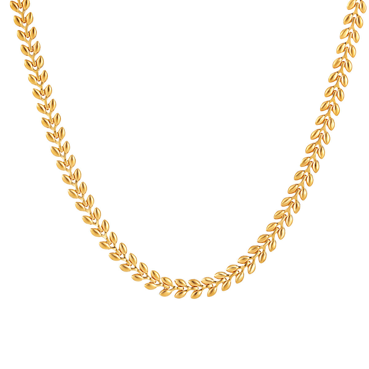 Wheat Leaf Titanium Steel Female Gold Jewelry Set