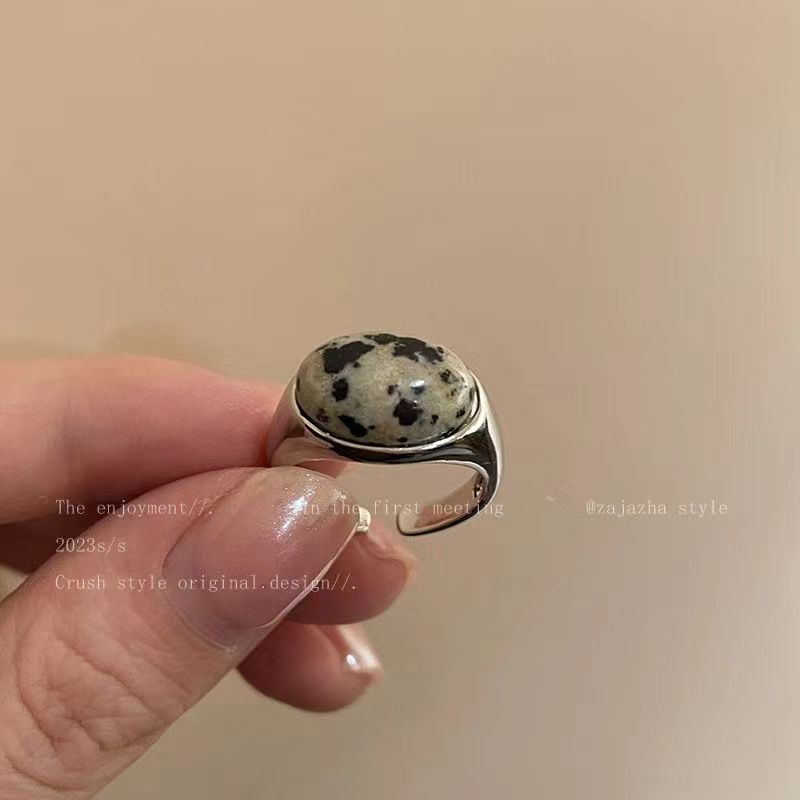 Natural Stone Open Female Fashion Personalized Cold Style Rings