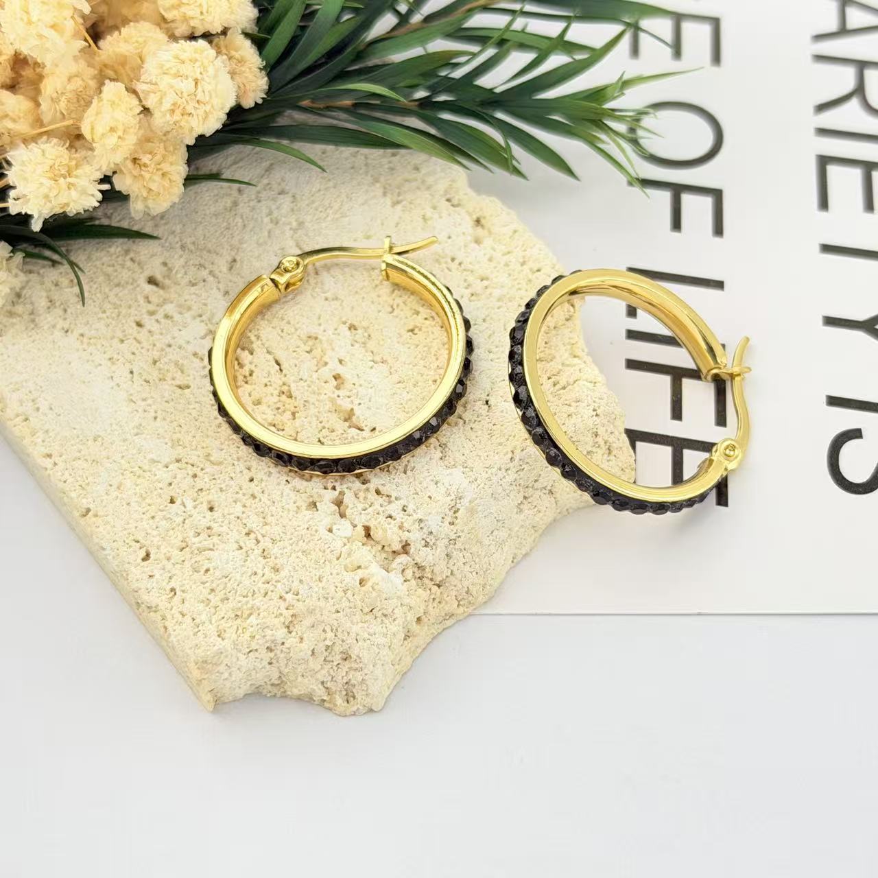 Women's Luxury Refined Rhinestone Full Diamond Big Hoop Fashion Earrings