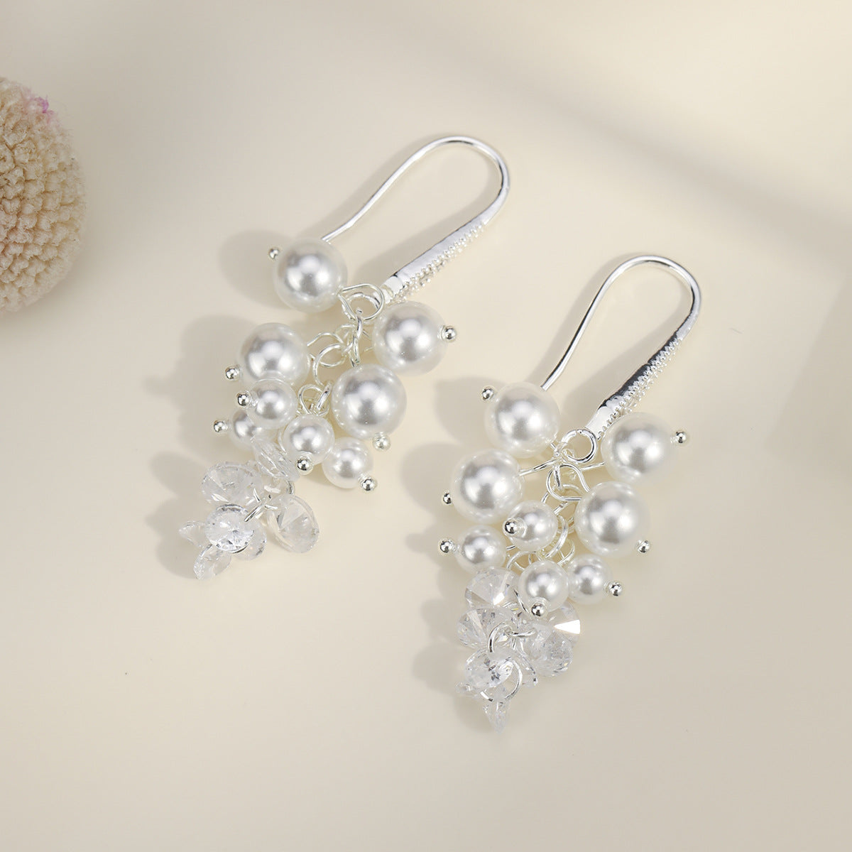 Needle Elegant Zircon Pearl Tassel Personality Fashion High Sense Gentle Rings