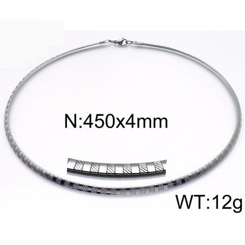Women's & Men's Fashion Titanium Steel Simple Popular Round Gold Necklaces