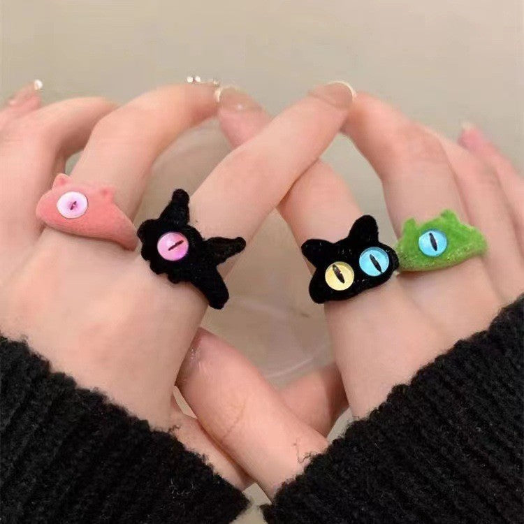 Funny Cute Little Monster Open Ended Pinky Ring