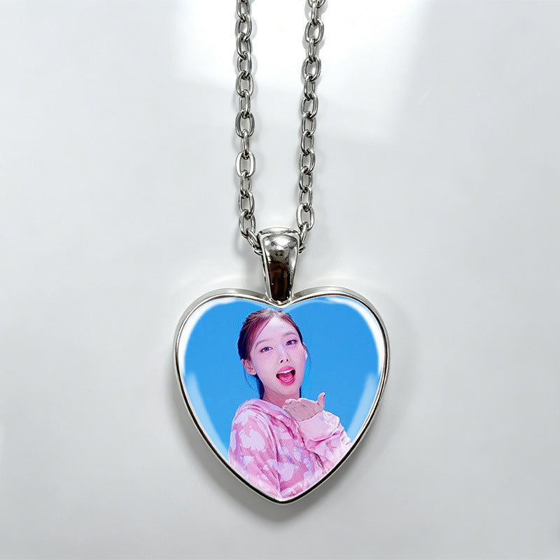 Love Alloy Korean Group Support Heart Sweet Beauty Fans Clavicle Necklaces