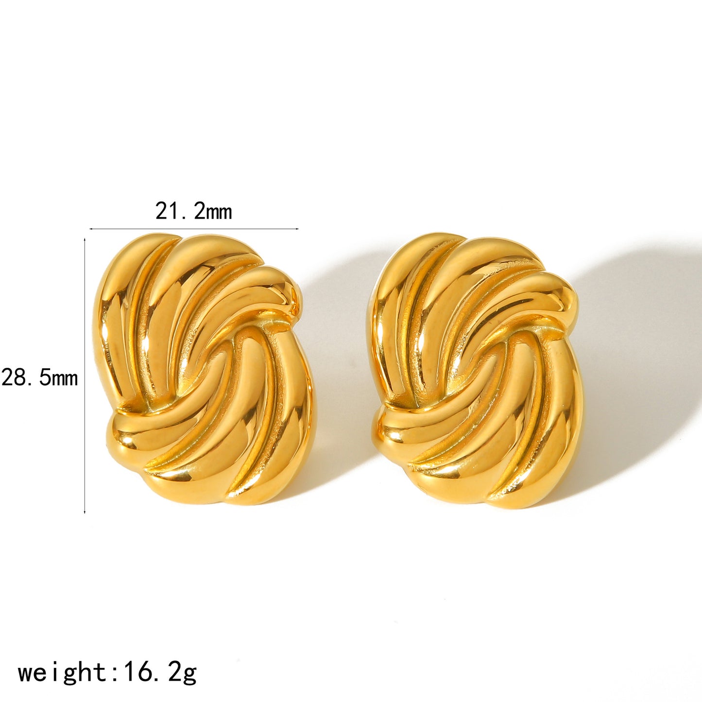 Women's Thread Love Titanium Steel Ear Gold Earrings