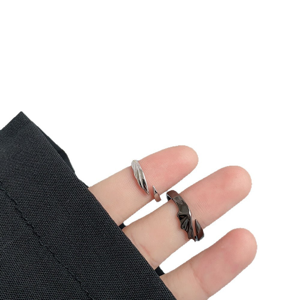 Women's & Men's Finger One Pair Open Fashion Simple Black White Rings