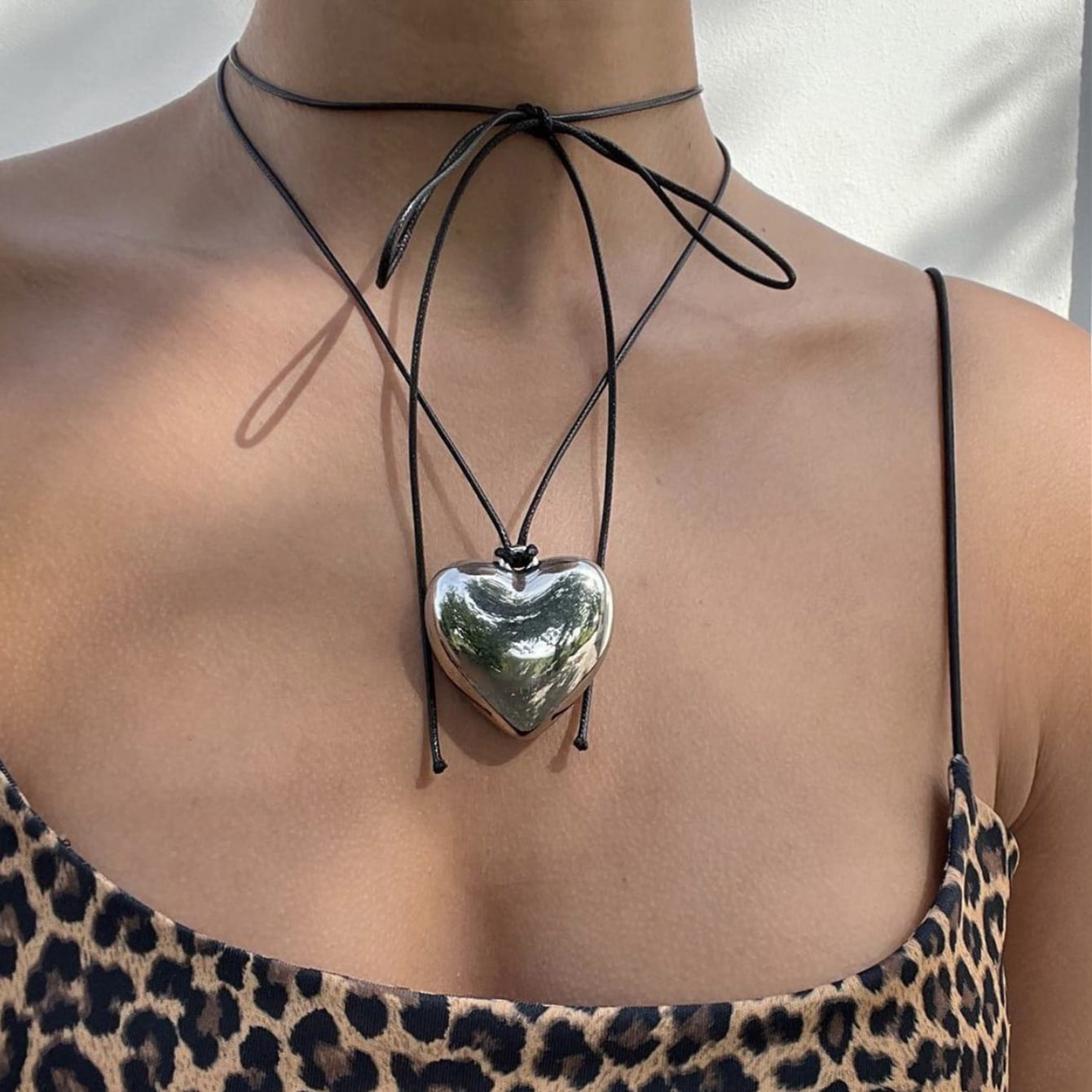 Exaggerated Pull Adjustable Rope Simple Personality Big Necklace