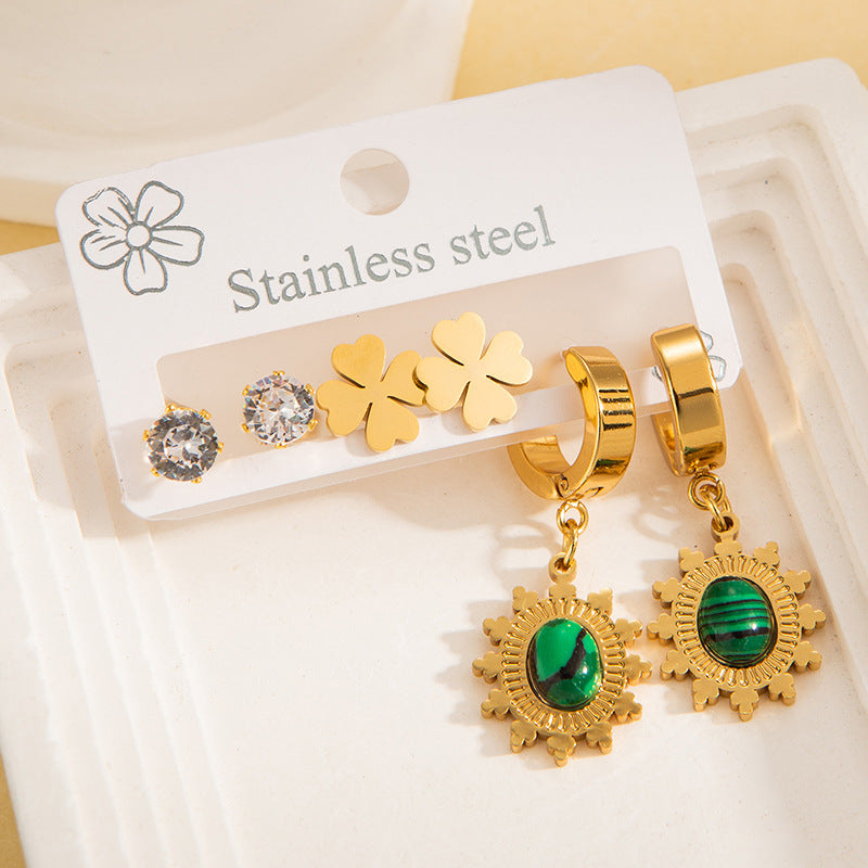 Titanium Steel Ear Exquisite Small Gold-plated Earrings