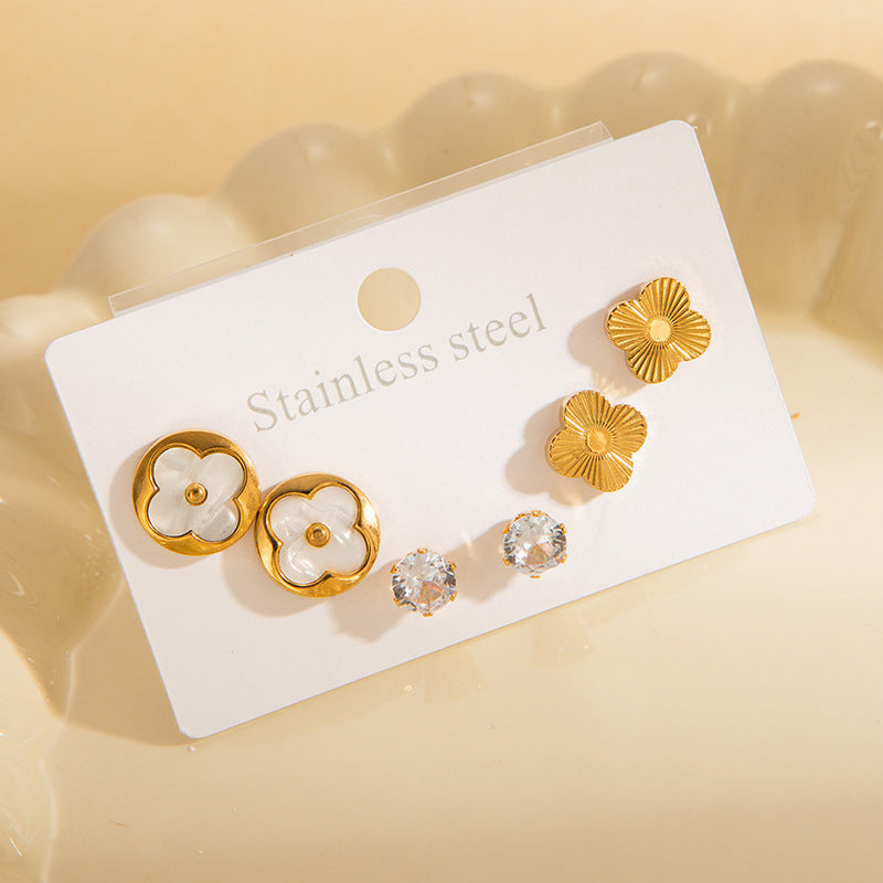 Titanium Steel Ear Exquisite Small Gold-plated Earrings