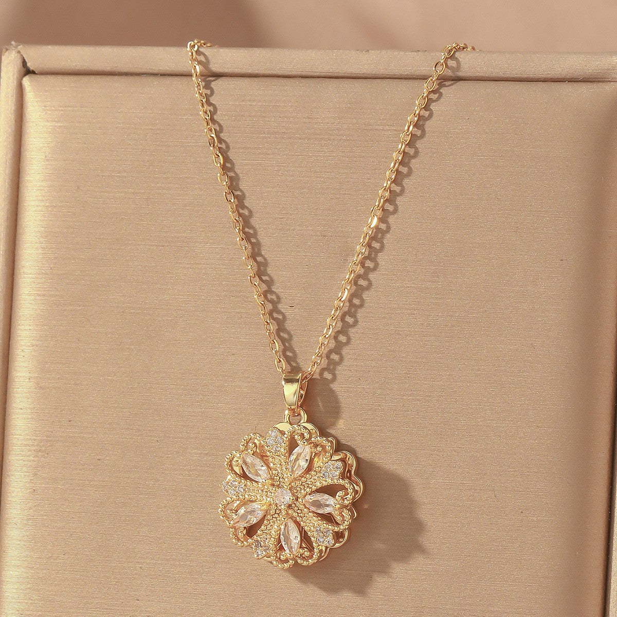 Women's Colorful Flower Titanium Steel Clavicle Chain Necklace