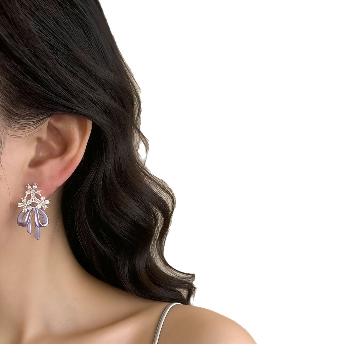 Women's Zircon Flower Light Luxury High-grade Temperament Fairy Stud Earrings