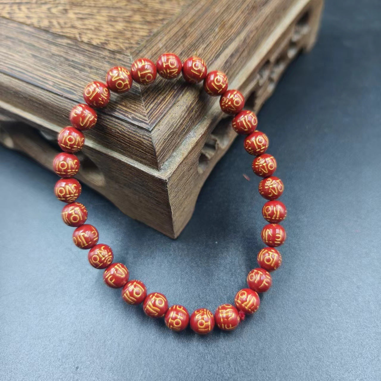 Women's & Men's Cinnabar Purple Gold Sand Single Circle Simple Buddha Beads Light Bracelet