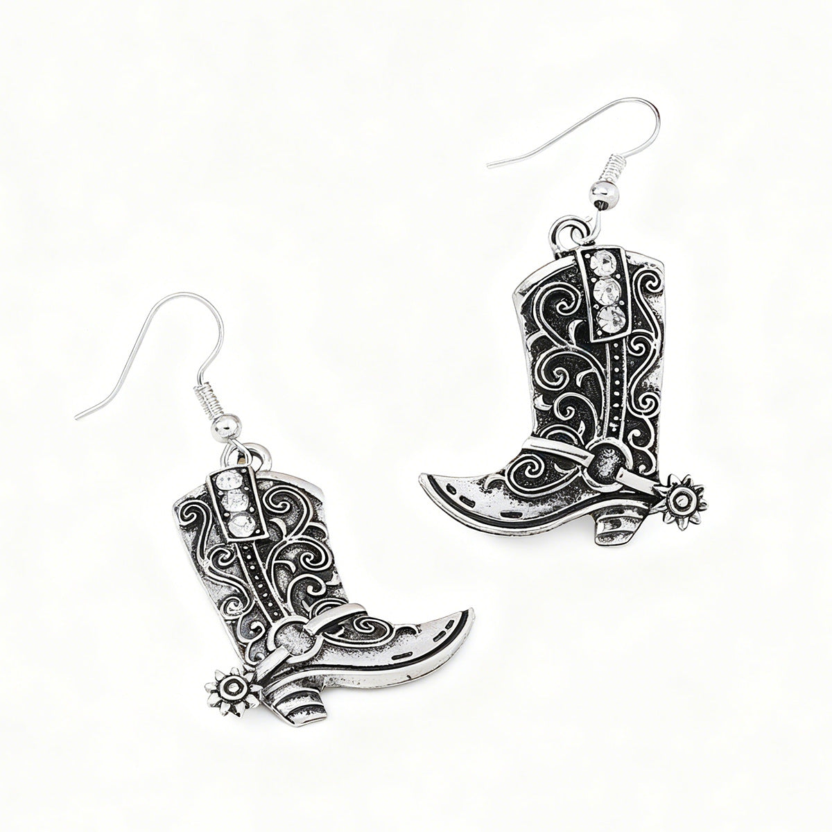 Retro Bohemian Unique Design Two-tone Rose Boots Western Jewelry Set