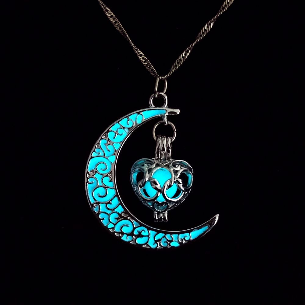 Casual Hollow Out Luminous Moon Halloween Pendants