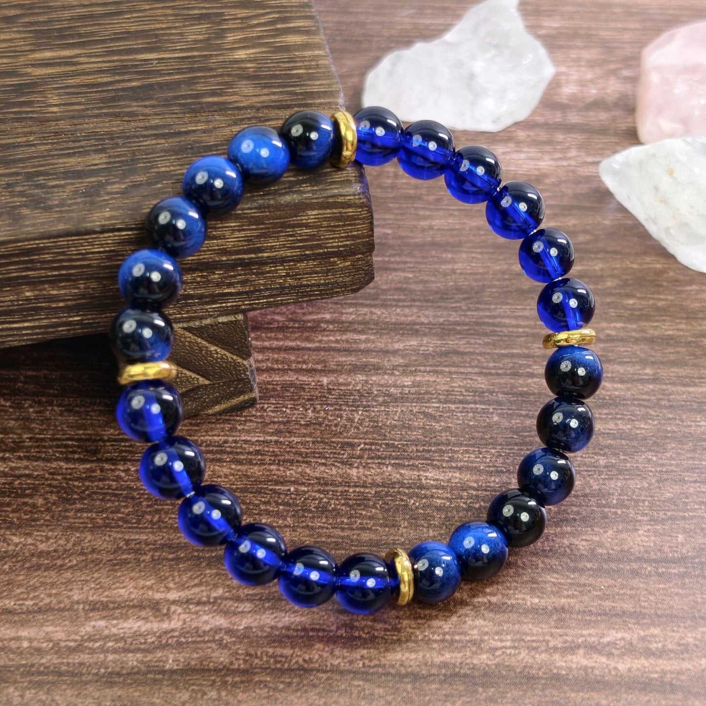 Xi Imitation Tigereye Amethyst Green Citrine Bracelet