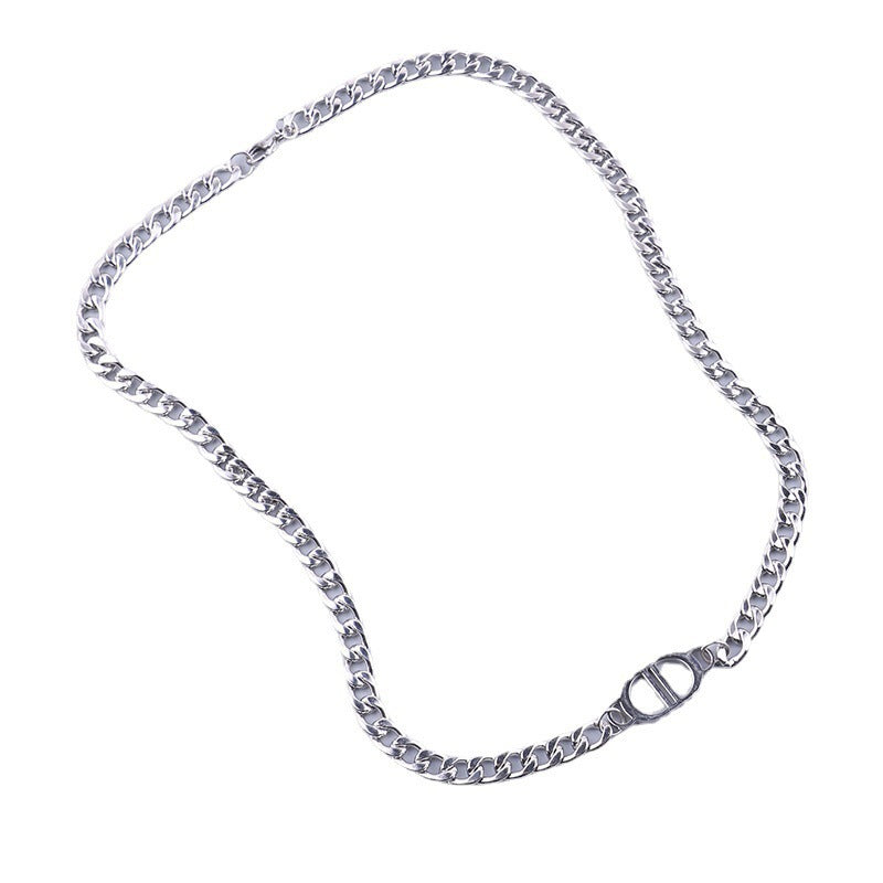 Women's & Men's Cuban Link Chain Pairs Letter Titanium Necklaces