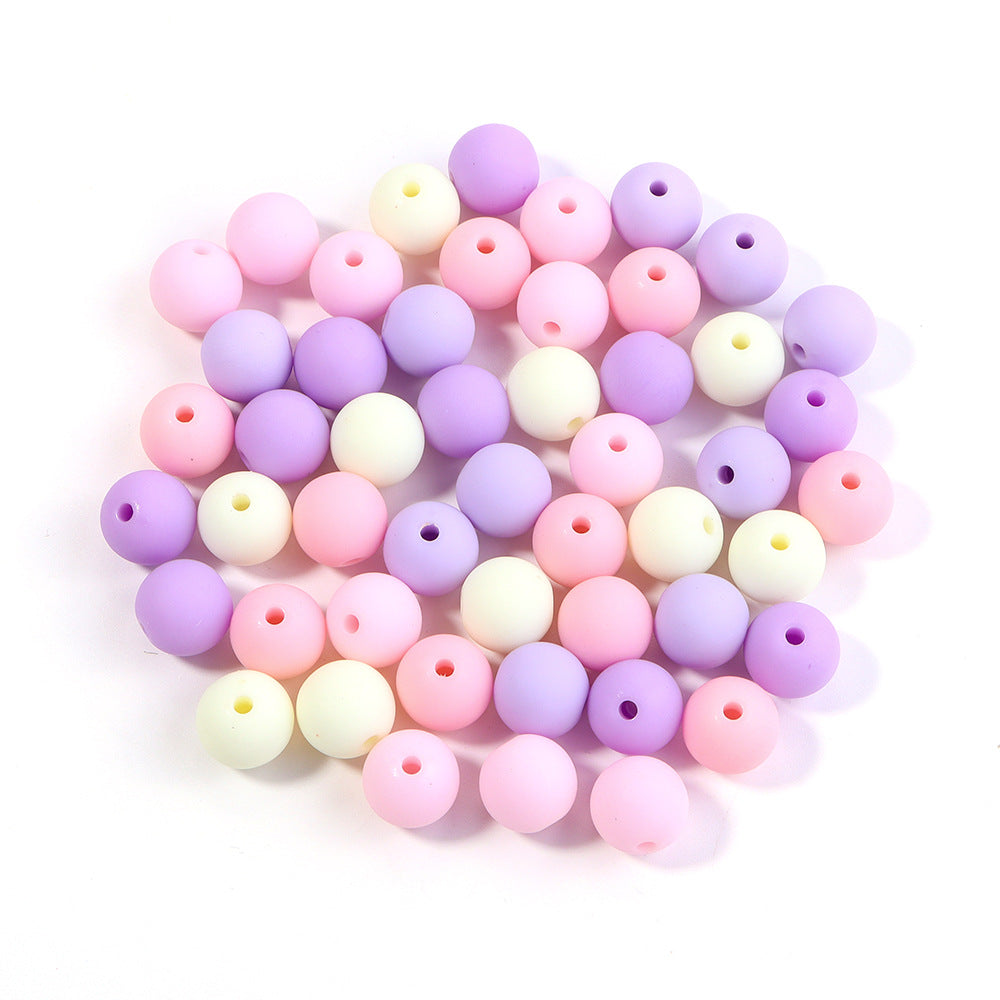 Creative Rubber Round Beads Effect Paint Jewelry Accessories