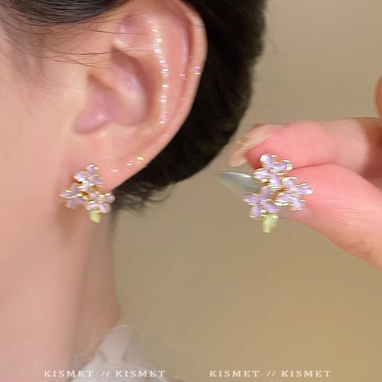 Spring Style Flower Design High-grade Ear Elegant Sweet Stud Earrings