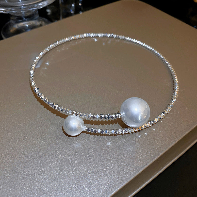 Pieces Of Sier Pearl Opening Light Luxury Minority Personalized Clavicle Necklaces