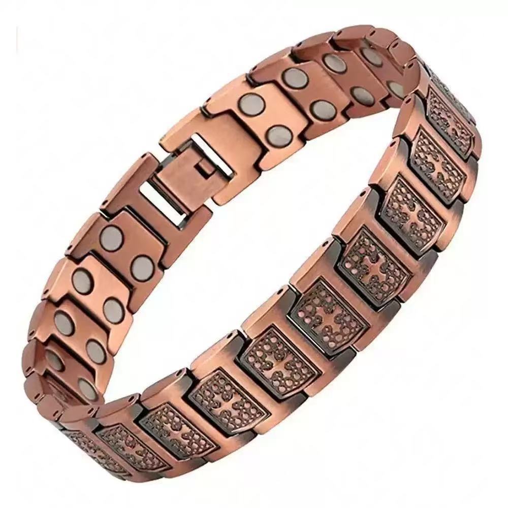 Women's & Men's Bronze Magnet Striped Fashion Full Series Bracelet