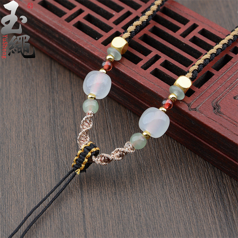 Comfortable Rope Emerald Jade Hand-woven Aventurine Necklaces