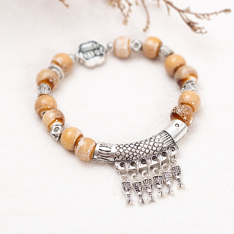 Women's & Men's Retro Ethnic Style Chinese Niche Ceramic Bracelet
