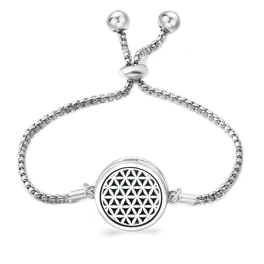 Fashion Angel Wings Box Essential Oil Diffuser Stainless Steel Adjustable Bracelet