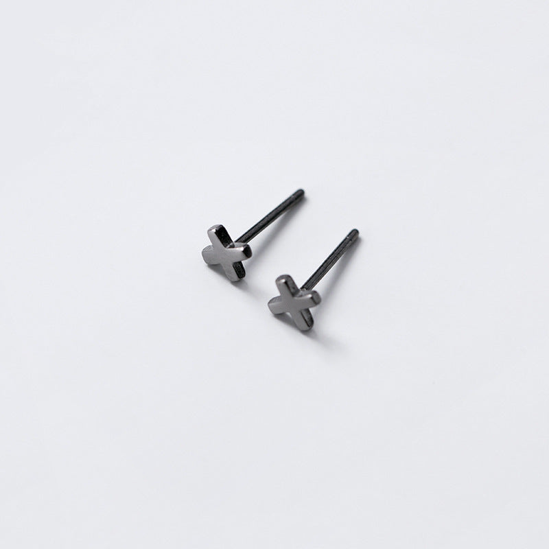 Women's & Men's Black Cross Letter X For Punk Rings