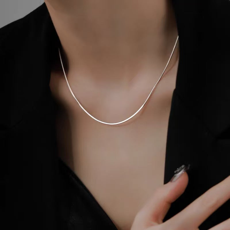 Sier Safety Lock Chinese Style White Necklace