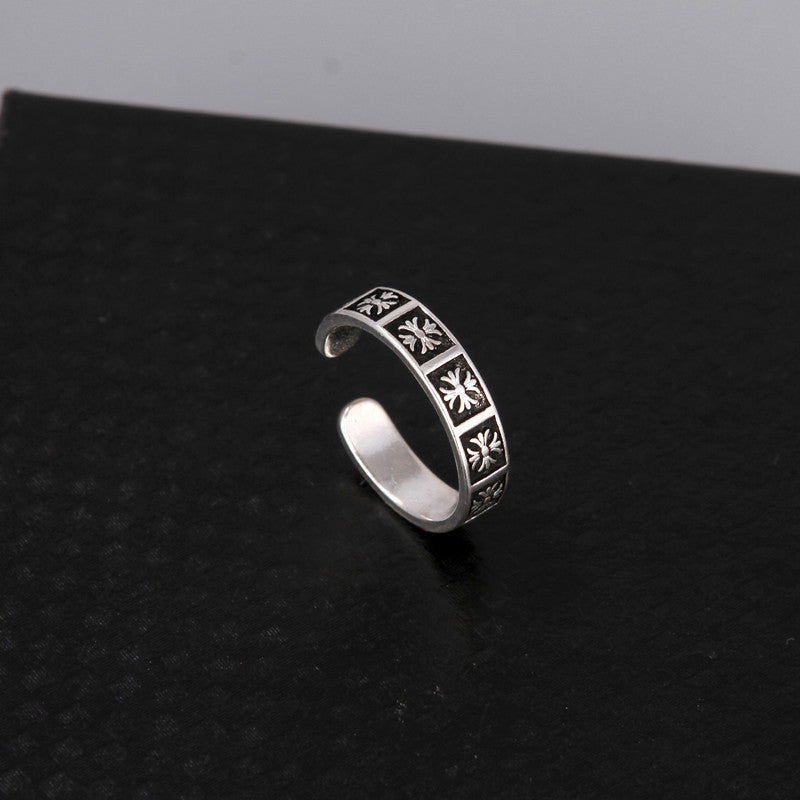 Croat Hipster Cross Couple Personalized Index Rings