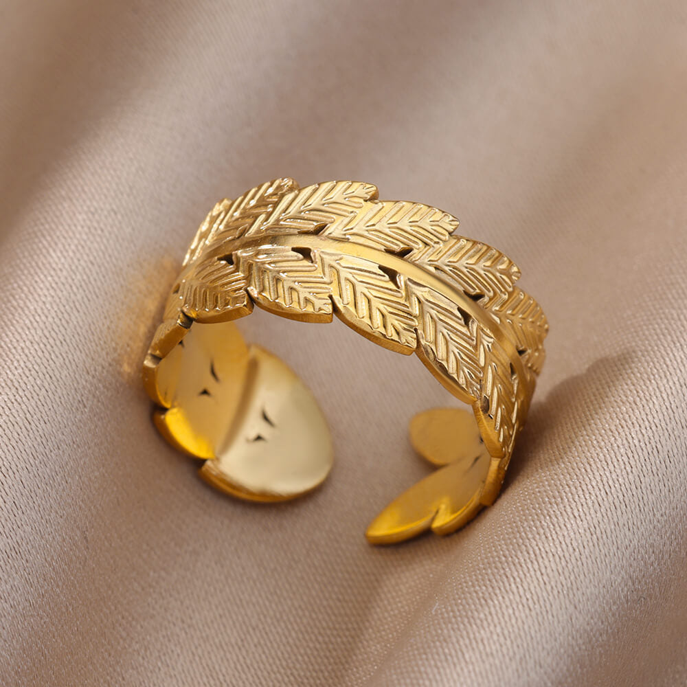 Women's & Men's Wind Stainless Casting Gold Plated Ornament Rings